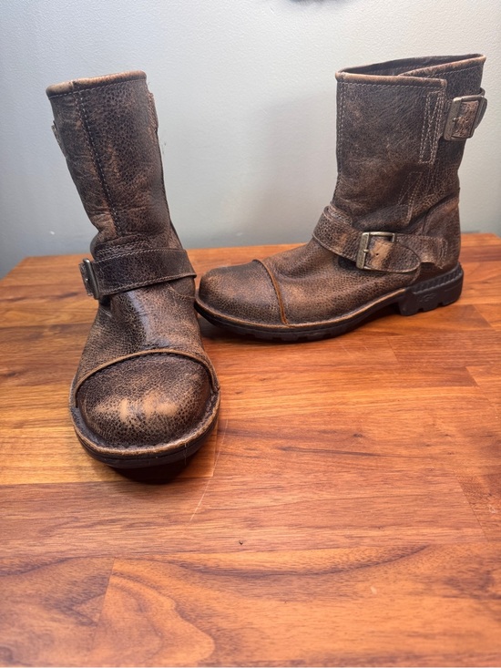 UGG Australia ROCKVILLE II Distressed Brown Wool Lined Biker Boots Men\'s US 8 main image 5